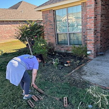 Flower Bed Cleanup and Mulch Install, Sanger, TX 2